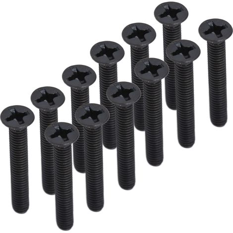 50 vis à tête fraisée cruciforme galvanisées noires DIN 965, assortiment M3x16 pour assemblage métallique (lot de 50) (1/5)