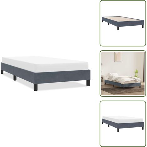 Bettgestell ohne Matratze Dunkelgrau 80x220 cm Samt - Bettgestell - Bettgestelle - Bettrahmen - Bett (1/5)