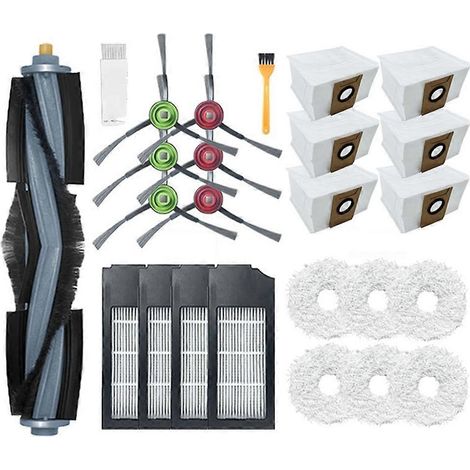 Zubehörset für den Ecovacs Deebot X1 Omni Turbo Staubsauger: Hauptbürste, HEPA-Filter, Reinigungstuch, Staubbeutel. (1/5)
