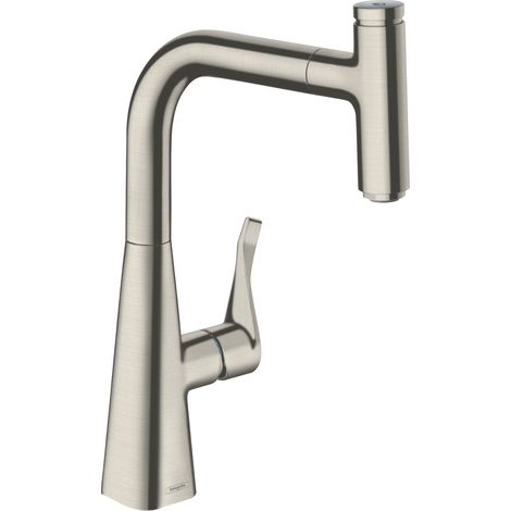 hansgrohe Küchenarmatur 240 Metris Select M71 ausziehbarer Auslauf Edelstahl Finish (1/3)
