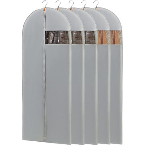 Sac De Rangement Pour Vêtements - 165 Cm X 60 Cm - Matière Peva Imperméable - Fenêtre Transparente - Fermeture Éclair En Acier Inoxydable - Lot De 5 (1/5)
