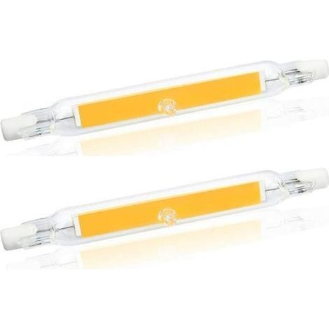 5W R7S 78MM Ampoule LED de J78 COB filament, 500 lumens 360 degrés, ampoule halogène 30W 48W 50W équivalent, parfait pour maison, cuisine, pièce, balcon, bureau, etc (2pcs, Blanc Chaud (1/4)