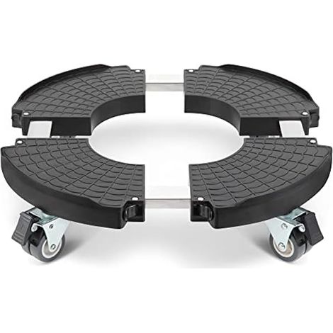 Pflanzenroller Rund Ø 40-54cm Tragkraft 200 KG, Pflanzenroller Außenbereich mit 360 ° Drehbare Rädern Schwerlast und Innen, Rollbrett Pflanzen für den Hausgarten Blumentopf, Schwarz (1/5)