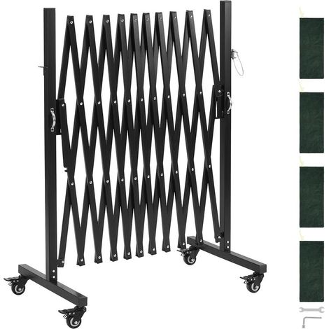 Barrière de Sécurité Extensible 3,37 m Clôture Pliante Mobile sur Roulettes Verrouillables en Fer et Aluminium (1/5)