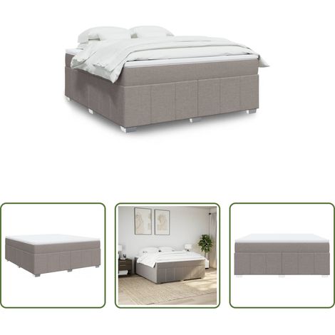 vidaXL Taschenfederkern - Boxspringbett mit Matratze Taupe 180x200 cm Stoff (1/5)