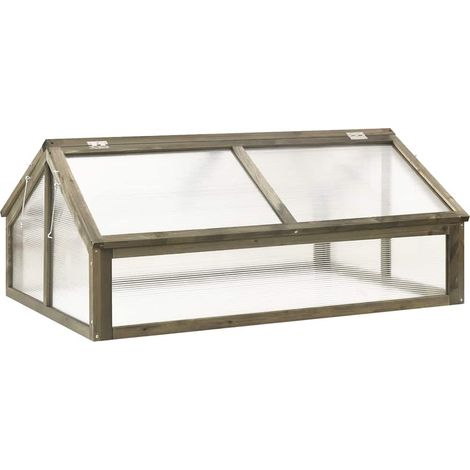 Gewächshaus Grau 114x80x50 cm Tannenholz