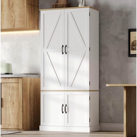 Mueble de almacenaje alto blanco de MDF con iluminación con sensor de movimiento (1/5)