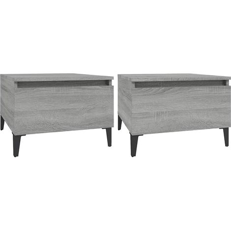 Maison Exclusive - Mesas auxiliares 2 uds contrachapada gris Sono (1/5)