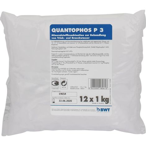 BWT Dosierwirkstoff Quantophos P3 Pulver 1kg, für Medotronic P und Medomat FP, Härtebereich 3, 18061E
