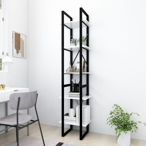 Bibliothèque,Étagère à 5 niveaux de Rangement Ouvert,Étagère livres Blanc 40x30x175 cm Bois ingénierie - DH61074 (1/5)