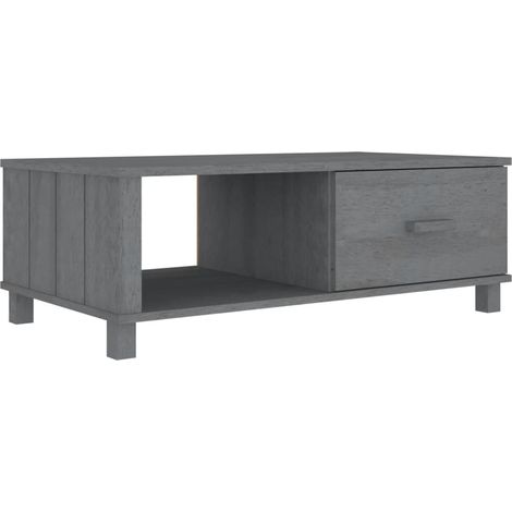 Mesa de centro HAMAR madera maciza pino gris oscuro 100x55x35cm vidaXL