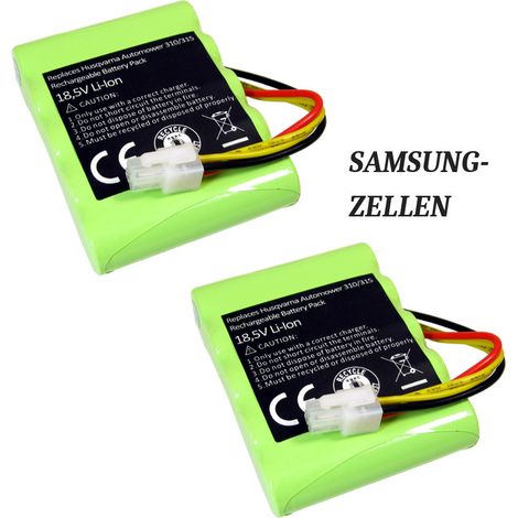 2x Trade-Shop Premium Li-Ion Akku 18,5V / 2600mAh für Gardena R100Li, R130Li, R160Li (2016, 2017, 2018), Sileno, Sileno+ / mit SAMSUNG-Zellen (1/3)