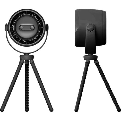 Ventilador para cochecito, diseño flexible, flujo de aire de 3 velocidades, 10000 mAh - negro (1/2)