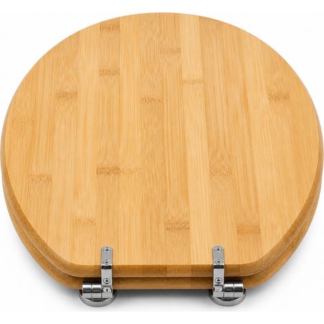 Abattant WC Bambou Frein de Chute pour Salle de Bain Rond (1/5)