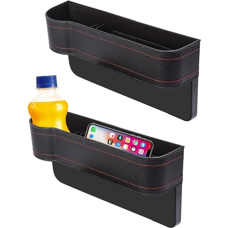 Boîte de rangement pour siège de voiture - Organiseur de console de centre de voiture - Multifonction - Remplissage pour les espaces de siège de voiture - Boîtes de rangement réutilisables (1/5)