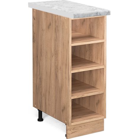 Scaffale da cucina Fame-Line, Quercia dorata, 30 cm , PL Marmo, Vicco