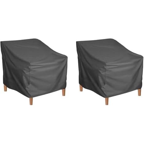 Housse Chaise Jardin Etanche 210D, Lot de 2, 80x85x91,5cm, Protection, UV, Poussiere, Exterieur (1/5)