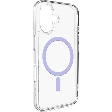 Custodia Puro Lite Mag in TPU+PC compatibile con MagSafe per iPhone 17 - Trasparente con anello rosa (1/2)