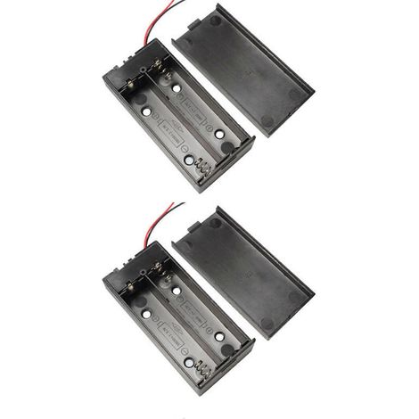 Boîtier robuste pour 2 batteries 18650 avec ressorts plaqués pour une conductivité et une durée de vie accrues. Multicolore. (1/4)