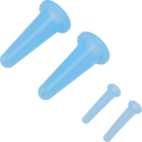 Lot de 4 ventouses de massage facial en silicone bleu, pour le traitement de la cellulite à domicile. (1/5)
