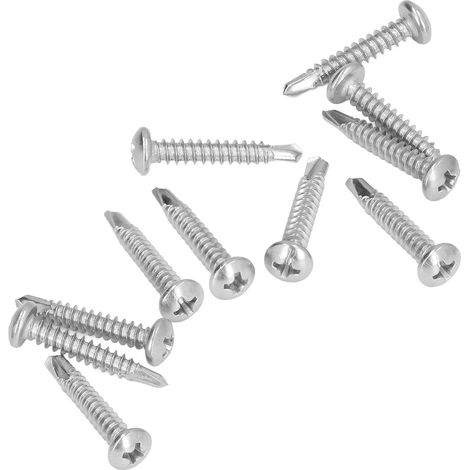 Vis à bois autoforeuse inox 100 pièces, tête fraisée cruciforme M4.2x25, kit de fixation résistant à la corrosion. (1/5)