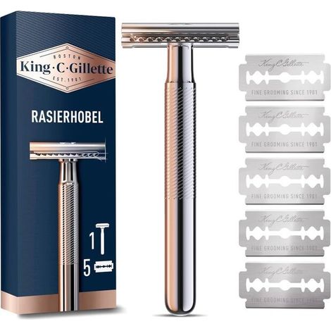 King C. Gillette Rasierhobel mit 5 Klingen Rasierhobel