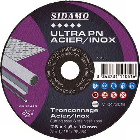 Sidamo – Disque à lamelles 76mm pour meuleuse – Acier inox – Épaisseur 1mm – Vitesse max 20100 tr/min – Conception nouvelle génération (1/4)