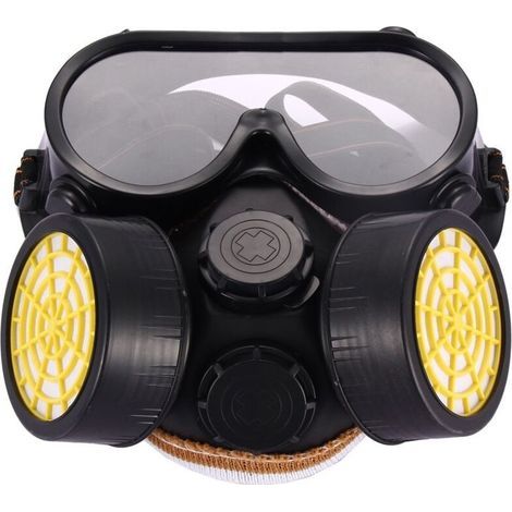Masque respiratoire anti-poussière à double cartouche, anti-gaz chimique, filtre à peinture avec boîte à charbon actif (1/5)