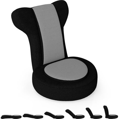 Silla de suelo ajustable con reposacabezas y respaldo, gris (1/5)