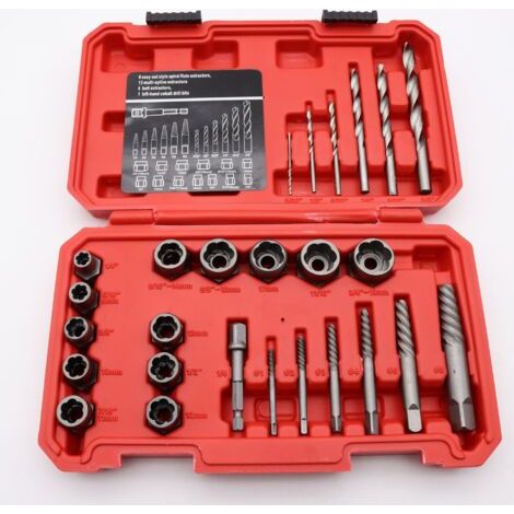 26pcs douille extracteurs de boulons antivol, extracteur d'ecrou endommagés Cr-Mo Matériau 8-19mm (1/5)
