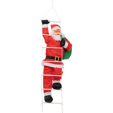 Papá Noel trepador con escalera H.120cm - Feeric lights & christmas