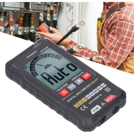 Multimètre numérique portable HT124B haute précision à sélection automatique de gamme, multimètre intelligent à affichage numérique (1/5)