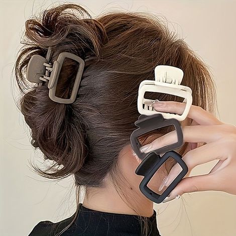 BelleRise – Set mit 4 eleganten, matten, quadratischen Haarspangen – Ideal für Pferdeschwänze und Duttfrisuren (1/5)