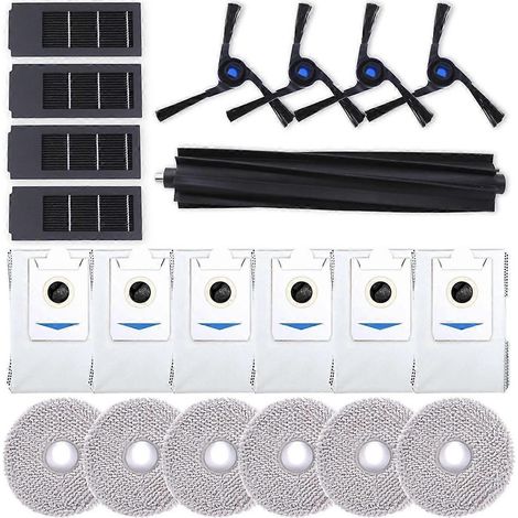 Accessoires pour aspirateur robot Deebot X2 Omni : brosse principale latérale, filtre HEPA, lingette de nettoyage et sacs à poussière (1/5)