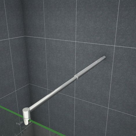 Barra Stabilizzatrice Cromo Lucido a Sezione Circolare da 70-120 cm Regolabile con Due Teste Girevoli per Box Doccia Walk In Parete Fissa Vetro Da 6-10 mm (1/5)
