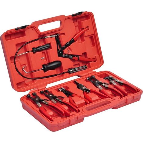 TRADE SHOP - Set Kit 9 Pinze Per Fascette Morsetti Auto Montaggio Smontaggio Fascette Auto -