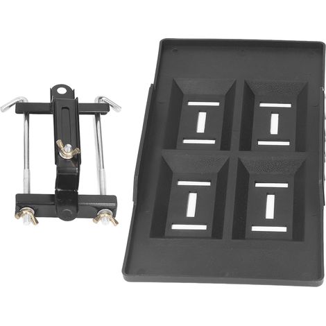 Kit de montage pour batterie de voiture, hauteur réglable, noir, robuste et stable, type universel. (1/5)
