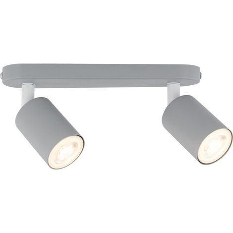 Lampe pour enfants métal GU10 ajustable Gris 2 flammes Lampe pour chambre d'enfant (1/5)