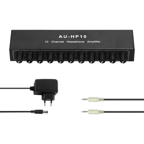 Amplificateur de casque stéréo 3,5 mm, 10 sorties, distributeur audio multicanal, amplificateur à contrôle indépendant (1/5)