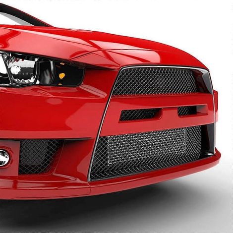 Grille de calandre automobile universelle 40 pouces x 13 pouces - Insert de calandre automobile en alliage d'aluminium, trous en nid d'abeille pour pare-chocs, espacement des trous de 6 mm, 1 mm, noir (1/5)