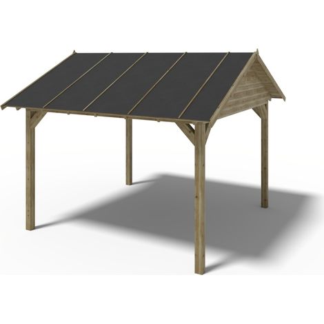 Gazebo da giardino in legno pergola 4.04x4.17 m - Impregnata - ALT36 (1/4)