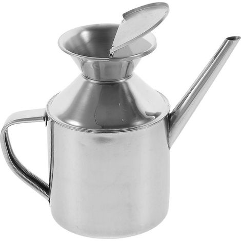Bouteille distributrice de sauce soja, pot à huile en acier inoxydable, récipient de conservation pour sauce soja et vinaigre-15.00X12.00X7.50CM-Silver (1/4)