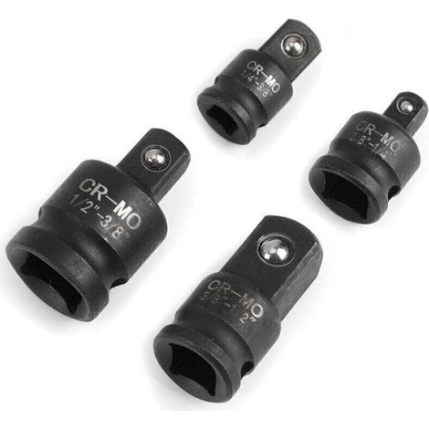 Adaptateur pour impact Réducteur, Adaptateur 1/2 à 3/8 3/8 à1/2 1/4 à 3/8 3/8 à 1/4, Adaptateur Douille pour clé Dynamométrique,Cliquet,Perceuse (1/4)