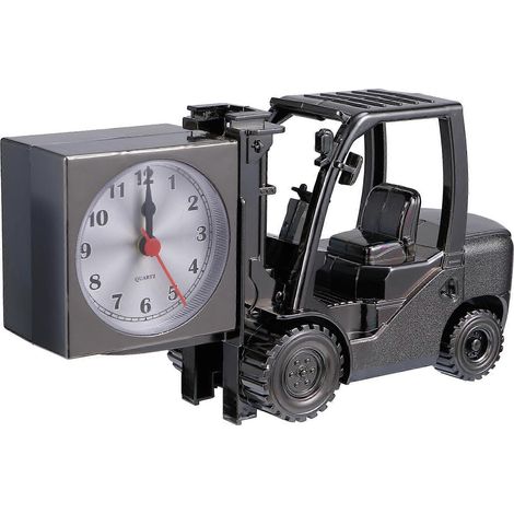 Horloge de bureau unique en forme de chariot élévateur, idéale pour les chambres et les voitures, mesurant 23 x 12 cm, rappel de l'heure, 1 pièce par paquet. (1/5)