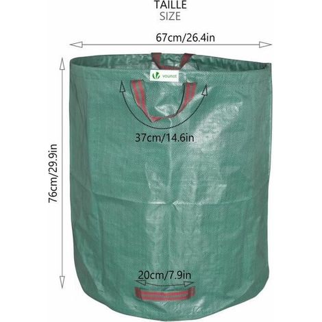royaluxe - Garden Bag 272L Lot De 3 Sacs Xxl Pliants Et Réutilisables Extérieur (1/3)