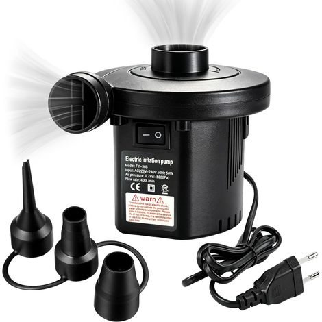 Pompe à air électrique pour Matelas pneumatiques, Pompe à air électrique Portable 2 en 1 avec 3 Embouts pour gonfler et dégonfler Les piscines gonflables, Les bouées, Les Coussins gonflables (1/5)