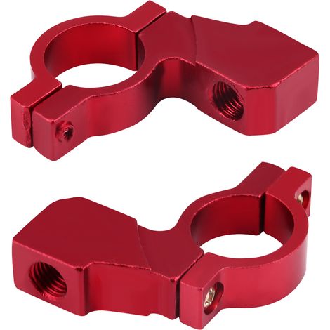 Support de Rétroviseur Moto 10mm, Adaptateur Guidon Universel, Fixation Miroir en Aluminium, Pince Rouge pour Motocyclette (1/5)