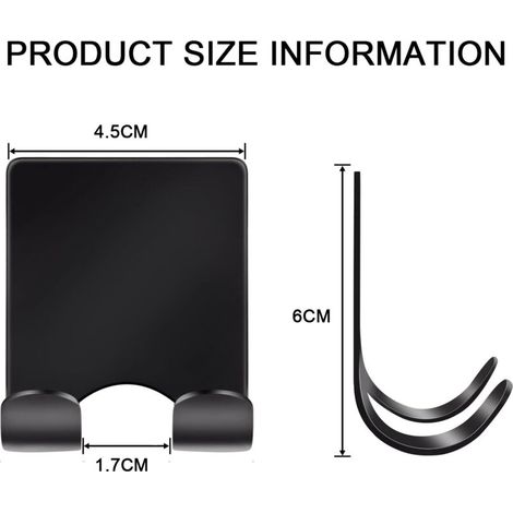 Porta rasoio da doccia + ganci adesivi da parete, acciaio inox 304, impermeabile, set da 4 (1/3)