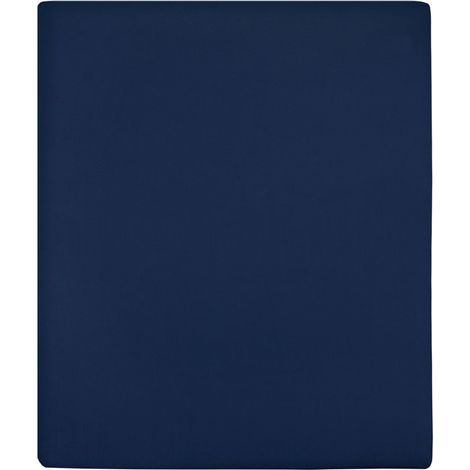 Drap-housse Jersey Bleu marine 160x200 cm Coton