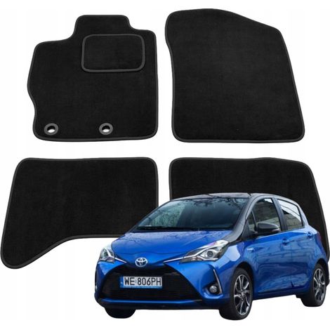 Velours-Fußmatten für Toyota Yaris III Hybrid 2012–2020, Modell B